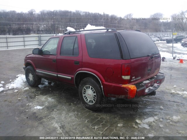 1GNDT13WX12218913 - 2001 CHEVROLET BLAZER RED photo 3