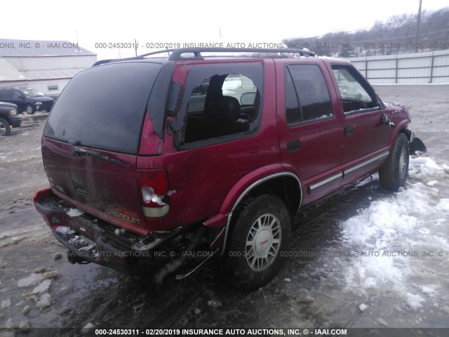 1GNDT13WX12218913 - 2001 CHEVROLET BLAZER RED photo 4