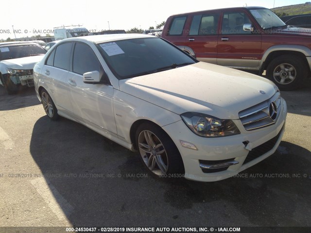 WDDGF4HB8CR234709 - 2012 MERCEDES-BENZ C 250 WHITE photo 1