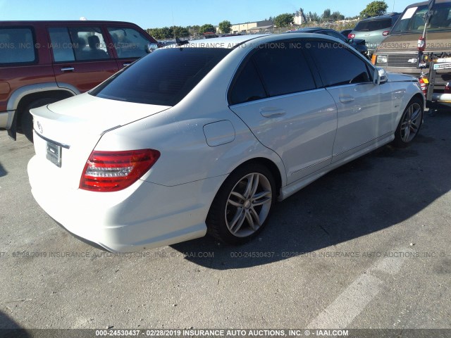 WDDGF4HB8CR234709 - 2012 MERCEDES-BENZ C 250 WHITE photo 4