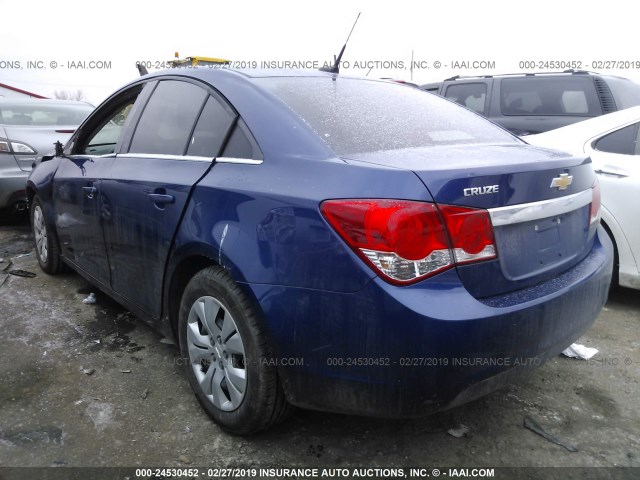 1G1PD5SH5C7325850 - 2012 CHEVROLET CRUZE LS BLUE photo 3