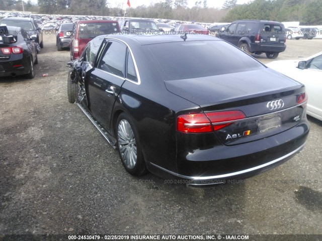 WAU32AFD1FN027787 - 2015 AUDI A8 L QUATTRO BLACK photo 3