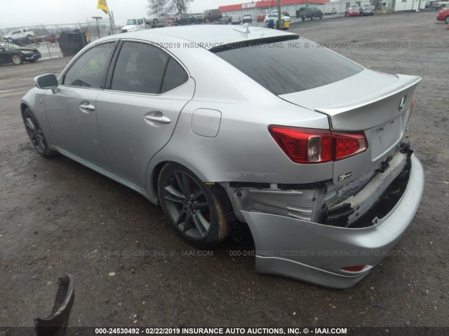 JTHBF5C27B5136633 - 2011 LEXUS IS 250 SILVER photo 3