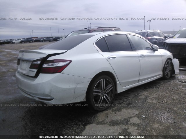 1HGCR2F64GA173844 - 2016 HONDA ACCORD SPORT WHITE photo 4