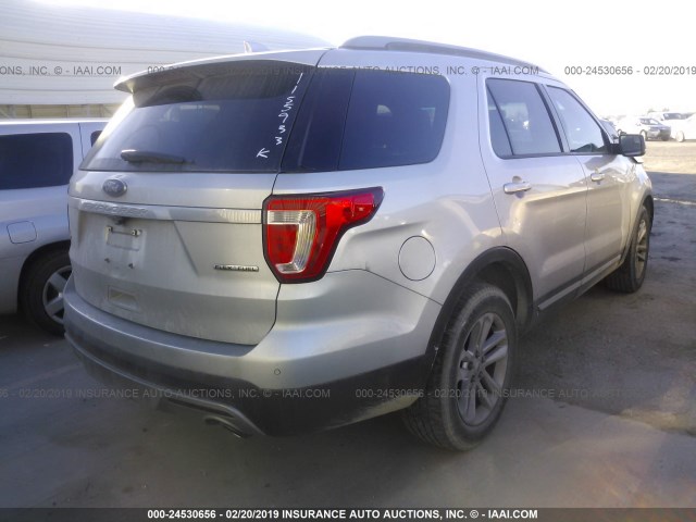 1FM5K7D86GGD12636 - 2016 FORD EXPLORER XLT SILVER photo 4