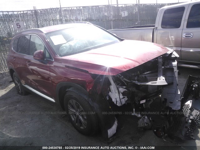 5NMS33AD2KH006968 - 2019 HYUNDAI SANTA FE RED photo 1