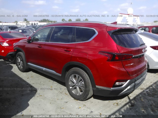 5NMS33AD2KH006968 - 2019 HYUNDAI SANTA FE RED photo 3