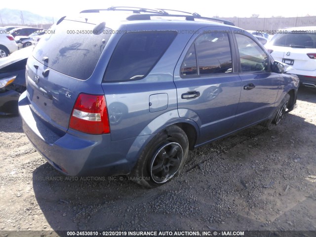 KNDJC736375716604 - 2007 KIA SORENTO EX/LX BLUE photo 4