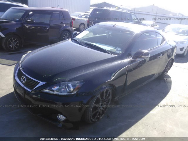 JTHFE2C29B2506274 - 2011 LEXUS IS 350 BLACK photo 2