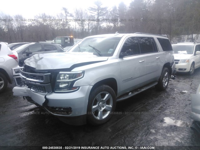 1GNSKJKC0FR555929 - 2015 CHEVROLET SUBURBAN K1500 LT SILVER photo 2