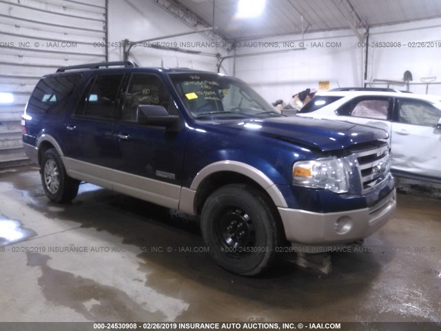 1FMFK18588LA80129 - 2008 FORD EXPEDITION EL EDDIE BAUER BLUE photo 1