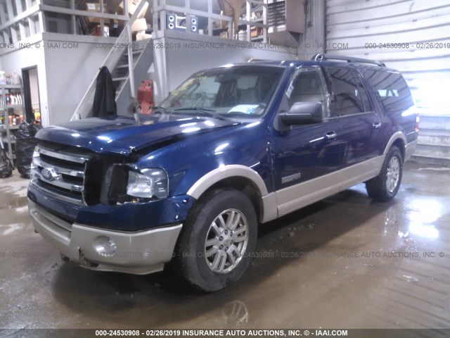 1FMFK18588LA80129 - 2008 FORD EXPEDITION EL EDDIE BAUER BLUE photo 2