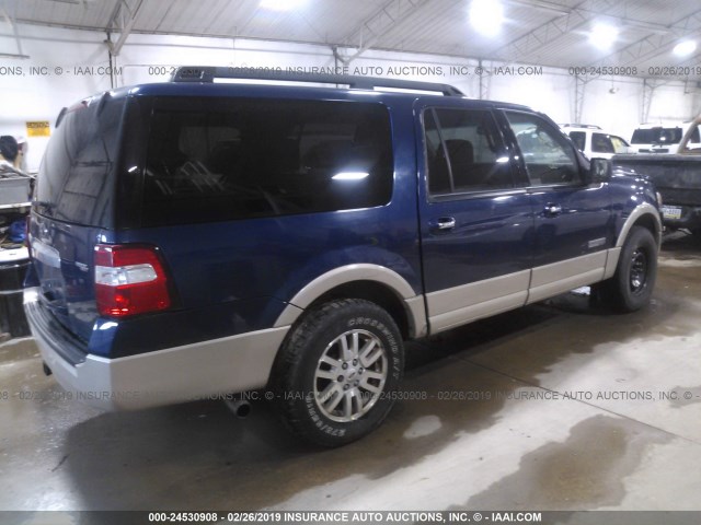 1FMFK18588LA80129 - 2008 FORD EXPEDITION EL EDDIE BAUER BLUE photo 4