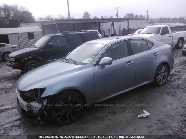 JTHBK262472031322 - 2007 LEXUS IS 250 BLUE photo 2