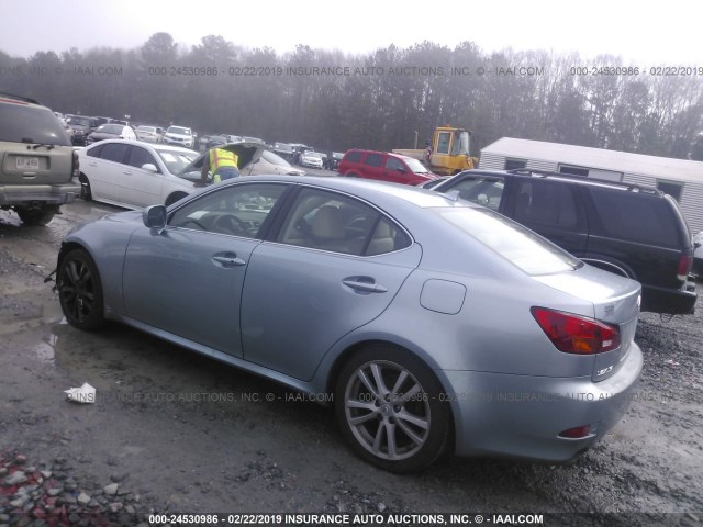 JTHBK262472031322 - 2007 LEXUS IS 250 BLUE photo 3