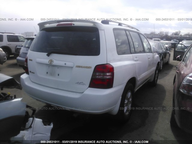 JTEHF21A730116381 - 2003 TOYOTA HIGHLANDER LIMITED WHITE photo 4