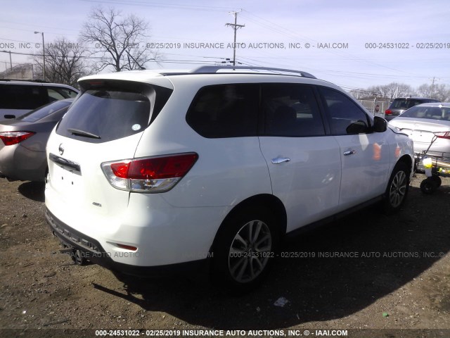 5N1AR2MMXFC694380 - 2015 NISSAN PATHFINDER S/SV/SL/PLATINUM WHITE photo 4