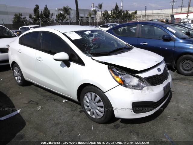 KNADM4A32C6090241 - 2012 KIA RIO LX WHITE photo 1