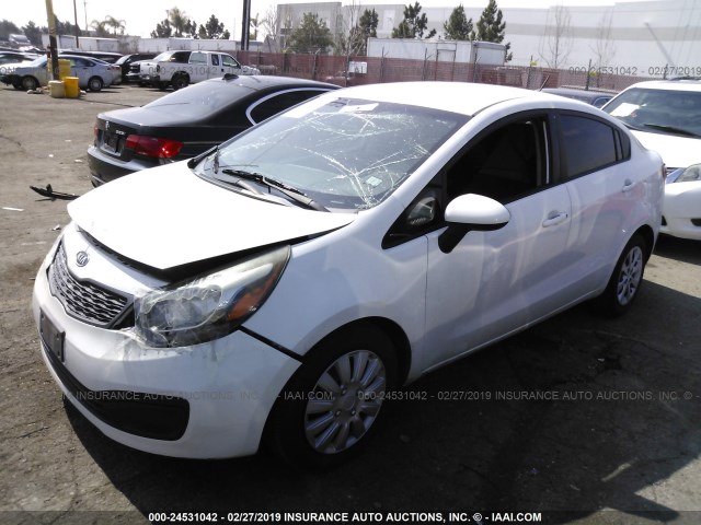 KNADM4A32C6090241 - 2012 KIA RIO LX WHITE photo 2