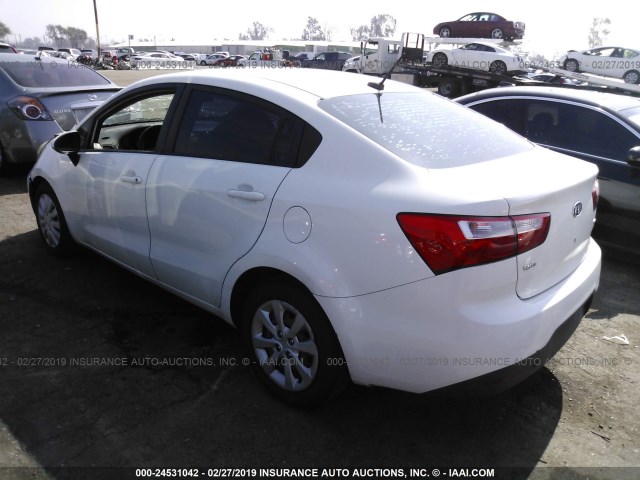 KNADM4A32C6090241 - 2012 KIA RIO LX WHITE photo 3