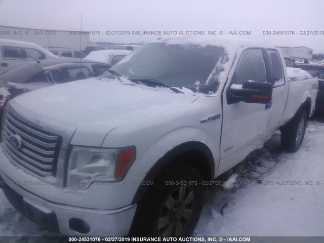 1FTFX1ET5BFC23519 - 2011 FORD F150 SUPER CAB WHITE photo 2