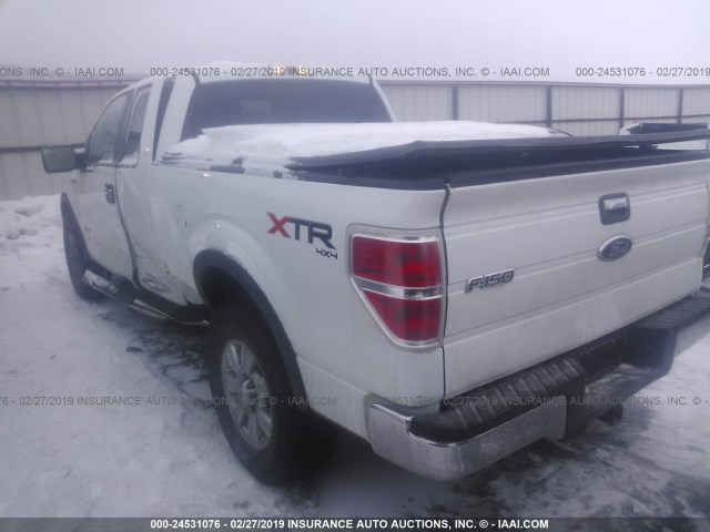 1FTFX1ET5BFC23519 - 2011 FORD F150 SUPER CAB WHITE photo 3