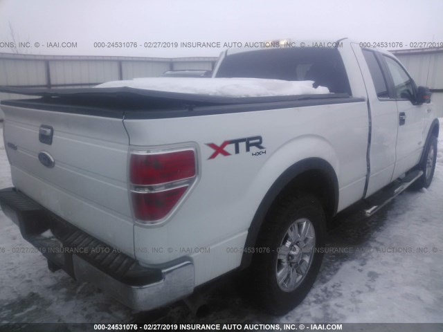 1FTFX1ET5BFC23519 - 2011 FORD F150 SUPER CAB WHITE photo 4