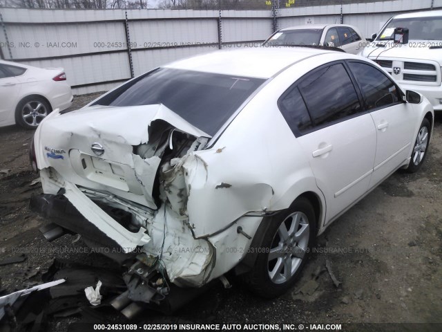 1N4BA41E15C867345 - 2005 NISSAN MAXIMA SE/SL WHITE photo 4