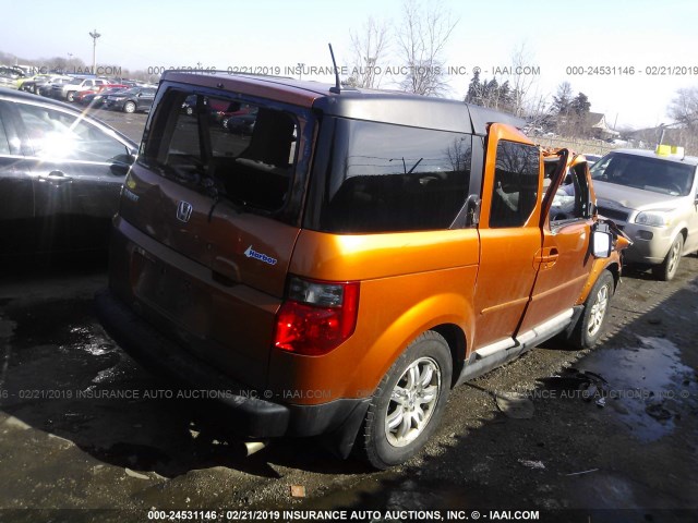 5J6YH28708L001694 - 2008 HONDA ELEMENT EX ORANGE photo 4