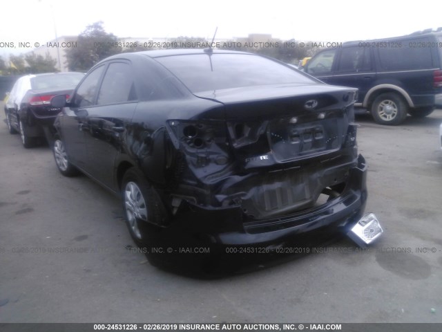 KNAFU4A25C5577293 - 2012 KIA FORTE EX BLACK photo 3