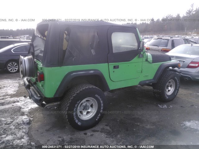 1J4FY19S0WP708370 - 1998 JEEP WRANGLER / TJ SPORT GREEN photo 4