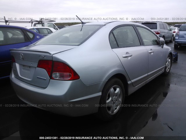 JHMFA36297S026076 - 2007 HONDA CIVIC HYBRID SILVER photo 4