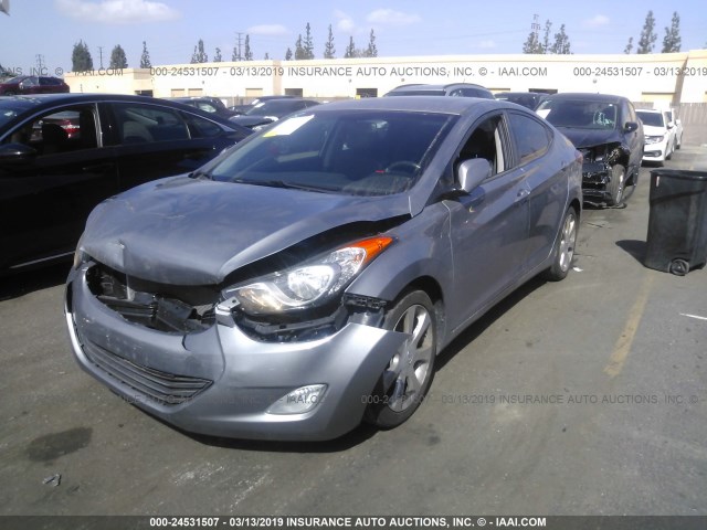 KMHDH4AE4DU906285 - 2013 HYUNDAI ELANTRA GLS/LIMITED SILVER photo 2