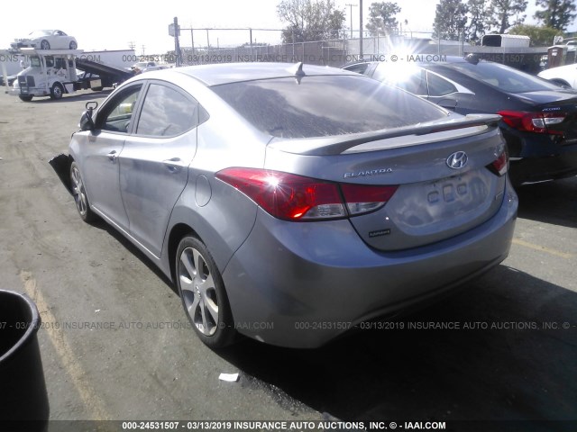 KMHDH4AE4DU906285 - 2013 HYUNDAI ELANTRA GLS/LIMITED SILVER photo 3