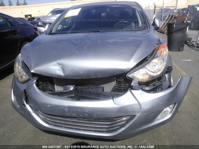 KMHDH4AE4DU906285 - 2013 HYUNDAI ELANTRA GLS/LIMITED SILVER photo 6