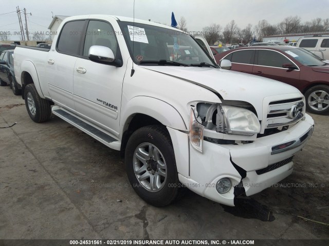 5TBDT44186S535160 - 2006 TOYOTA TUNDRA DOUBLE CAB SR5 WHITE photo 1