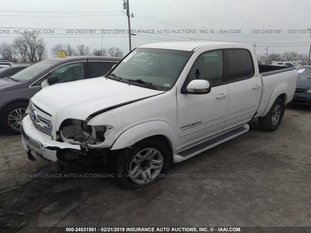 5TBDT44186S535160 - 2006 TOYOTA TUNDRA DOUBLE CAB SR5 WHITE photo 2