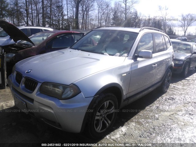 WBXPA93496WD24882 - 2006 BMW X3 3.0I SILVER photo 2