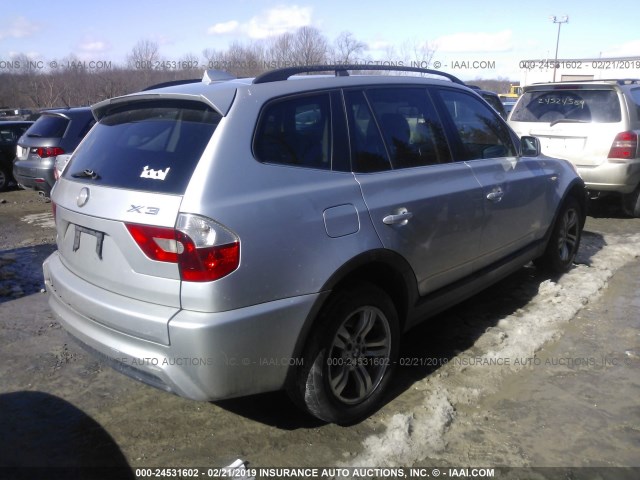 WBXPA93496WD24882 - 2006 BMW X3 3.0I SILVER photo 4