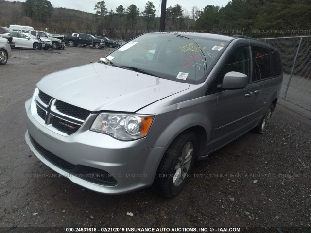 2C4RDGCGXFR541472 - 2015 DODGE GRAND CARAVAN SXT SILVER photo 2