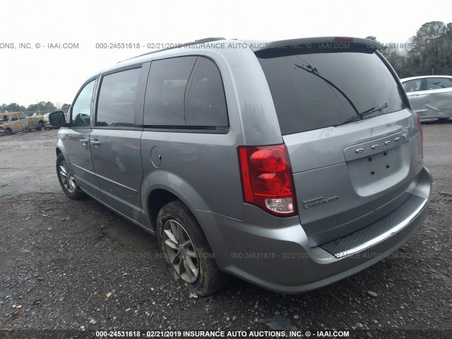 2C4RDGCGXFR541472 - 2015 DODGE GRAND CARAVAN SXT SILVER photo 3