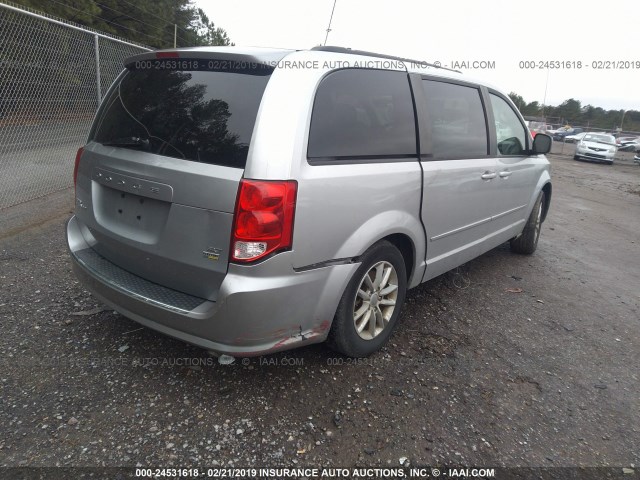 2C4RDGCGXFR541472 - 2015 DODGE GRAND CARAVAN SXT SILVER photo 4