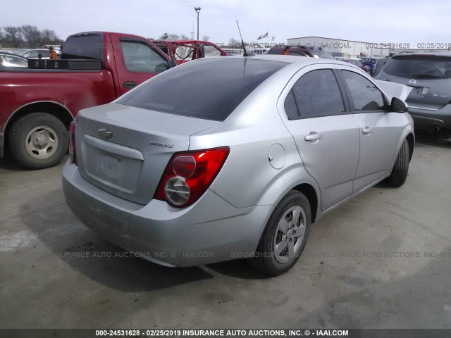 1G1JA5SH1E4220080 - 2014 CHEVROLET SONIC LS SILVER photo 4