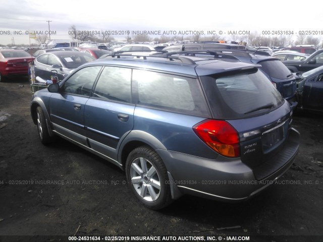 4S4BP61C067331057 - 2006 SUBARU LEGACY OUTBACK 2.5I BLUE photo 3