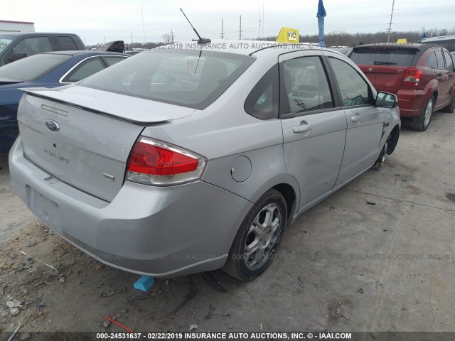 1FAHP35N98W146397 - 2008 FORD FOCUS SE/SEL/SES SILVER photo 4