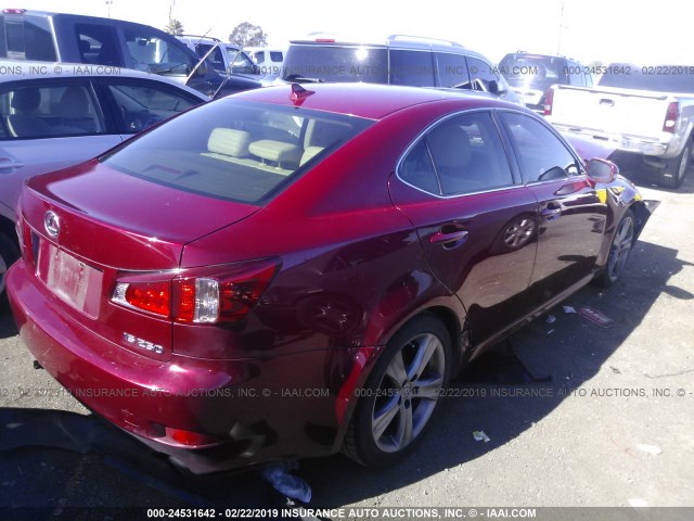 JTHBF5C28C5172932 - 2012 LEXUS IS 250 RED photo 4