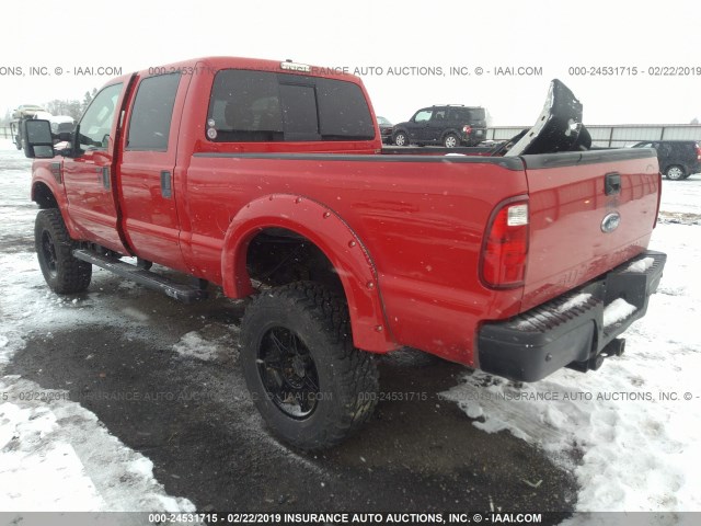 1FTWW31R18EC57934 - 2008 FORD F350 SRW SUPER DUTY RED photo 3