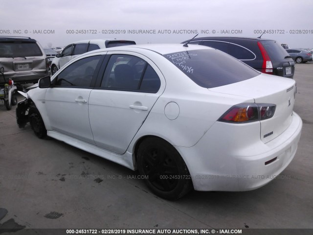 JA32U2FU1EU019321 - 2014 MITSUBISHI LANCER ES/ES SPORT WHITE photo 3