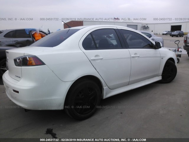 JA32U2FU1EU019321 - 2014 MITSUBISHI LANCER ES/ES SPORT WHITE photo 4