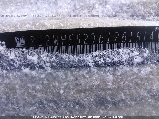 2G2WP552961261514 - 2006 PONTIAC GRAND PRIX BLACK photo 9